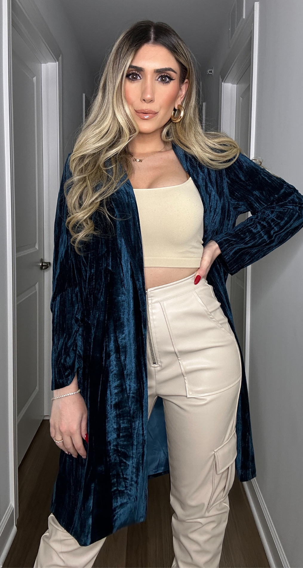 CRUSHED VELVET CARDIGAN