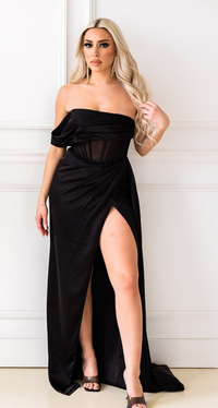 MEGHAN ONE SHOULDER CORSET GOWN