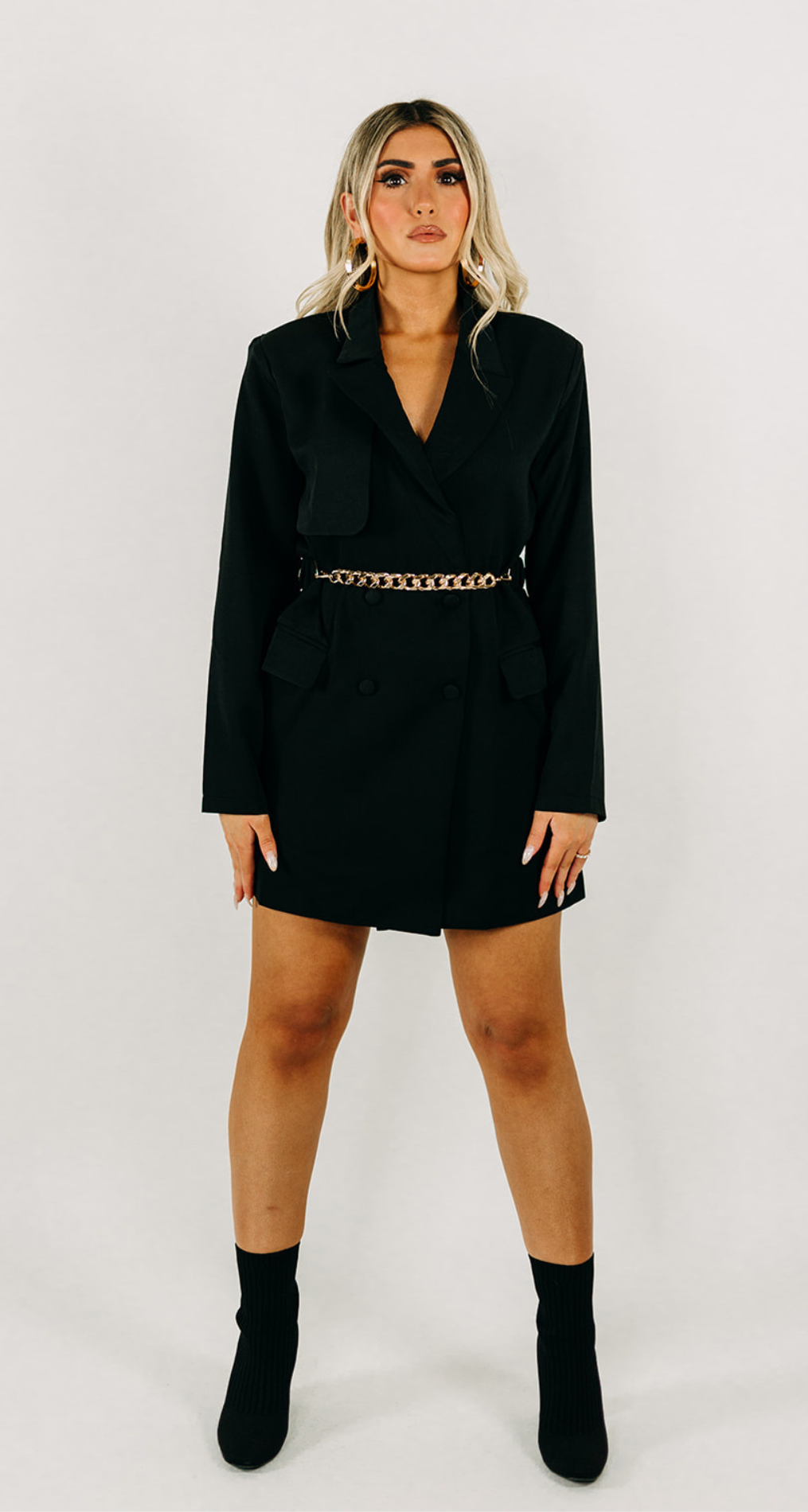 BLAZIN HOT- CHAIN BLAZER DRESS