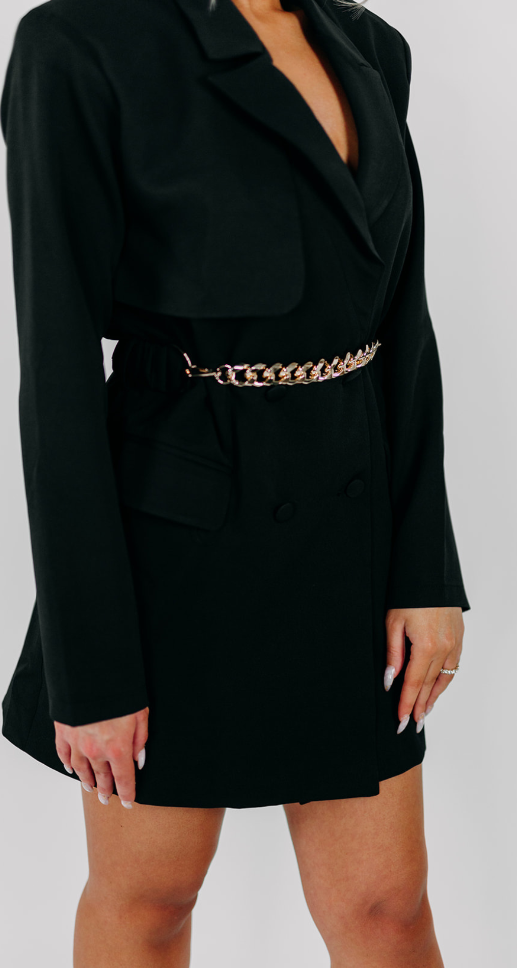 BLAZIN HOT- CHAIN BLAZER DRESS