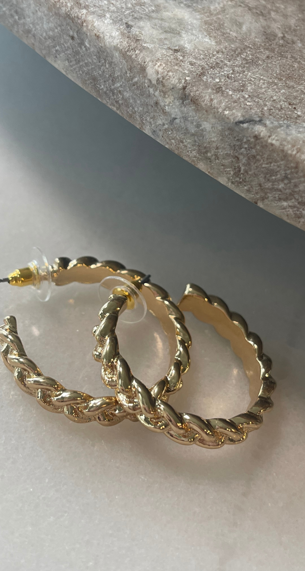 BRAIDED GOLD HOOPS