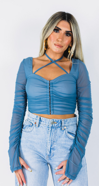 CRISS CROSS CORSET CROP TOP