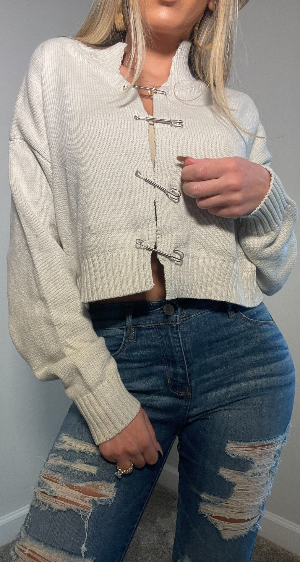 SAFETY CROPPED CARDIGAN