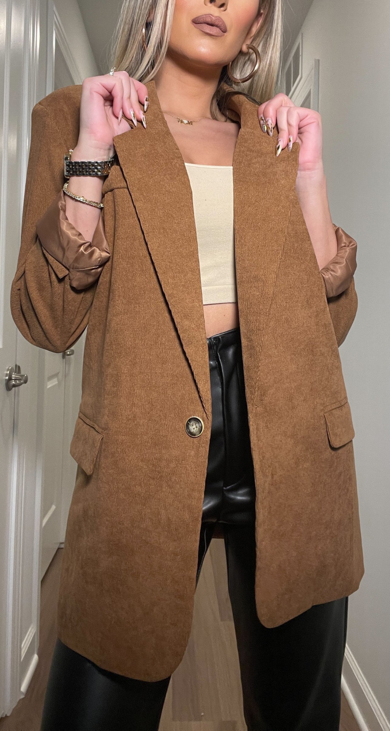 CHESTNUT CORDUROY BLAZER