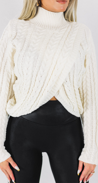 DON'T CROSS ME- CABLE KNIT SWEATER