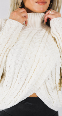 DON'T CROSS ME- CABLE KNIT SWEATER
