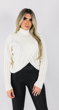 DON'T CROSS ME- CABLE KNIT SWEATER