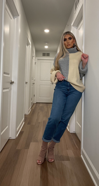 NATASHA CHUNKY 2-TONE SWEATER