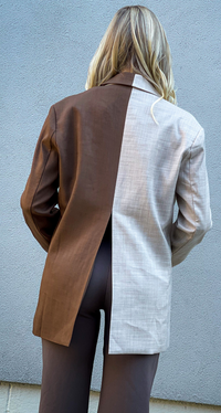 TWO FACED OVERSIZED BLAZER JACKET