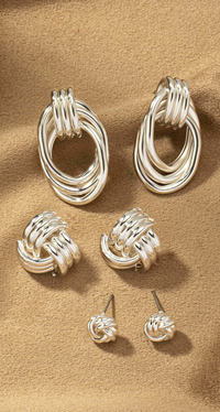 SET OF 3 KNOT EARRINGS