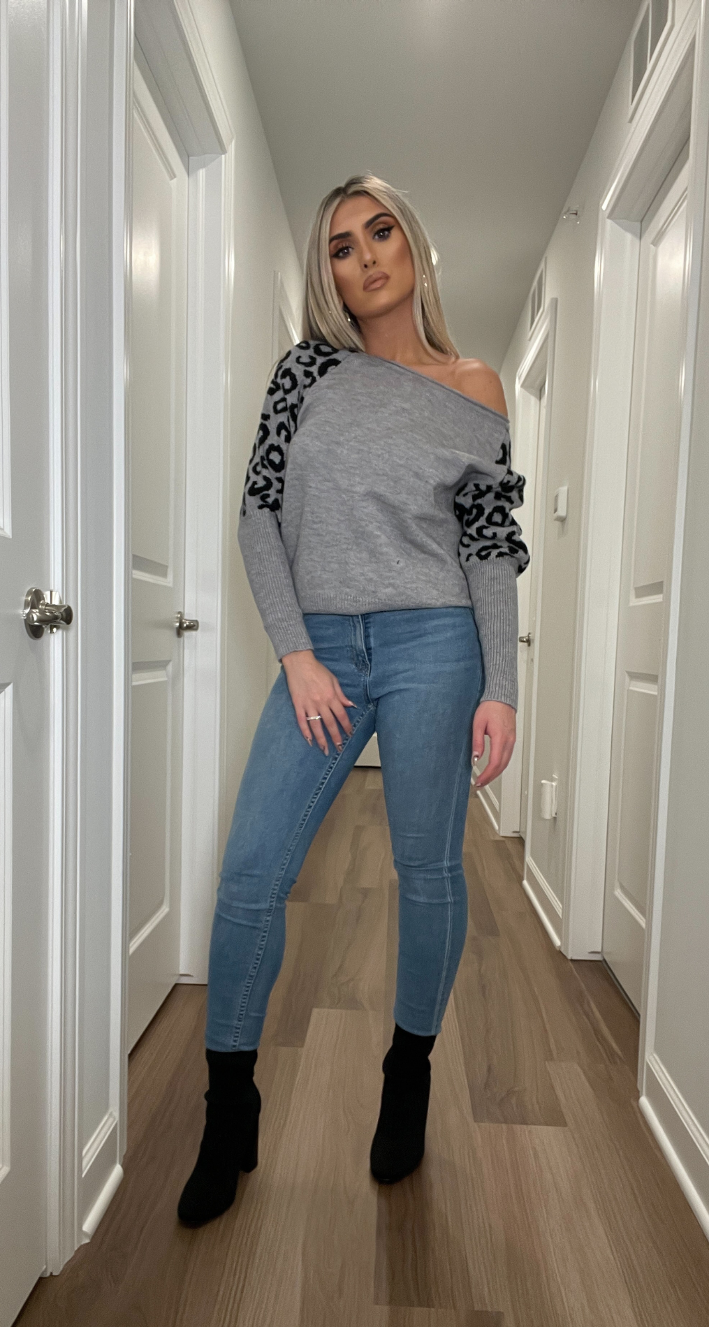 MARIA CHEETAH SLEEVE SWEATER