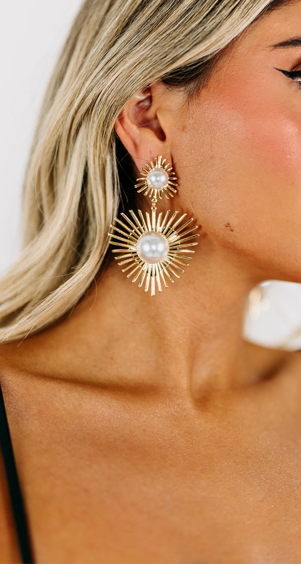 SPIKY DOUBLE PEARL EARRING