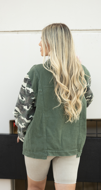 NATALIE ARMY DENIM JACKET