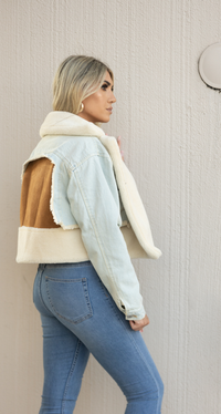 ABOVE AVERAGE DENIM/WOOL CROP COAT