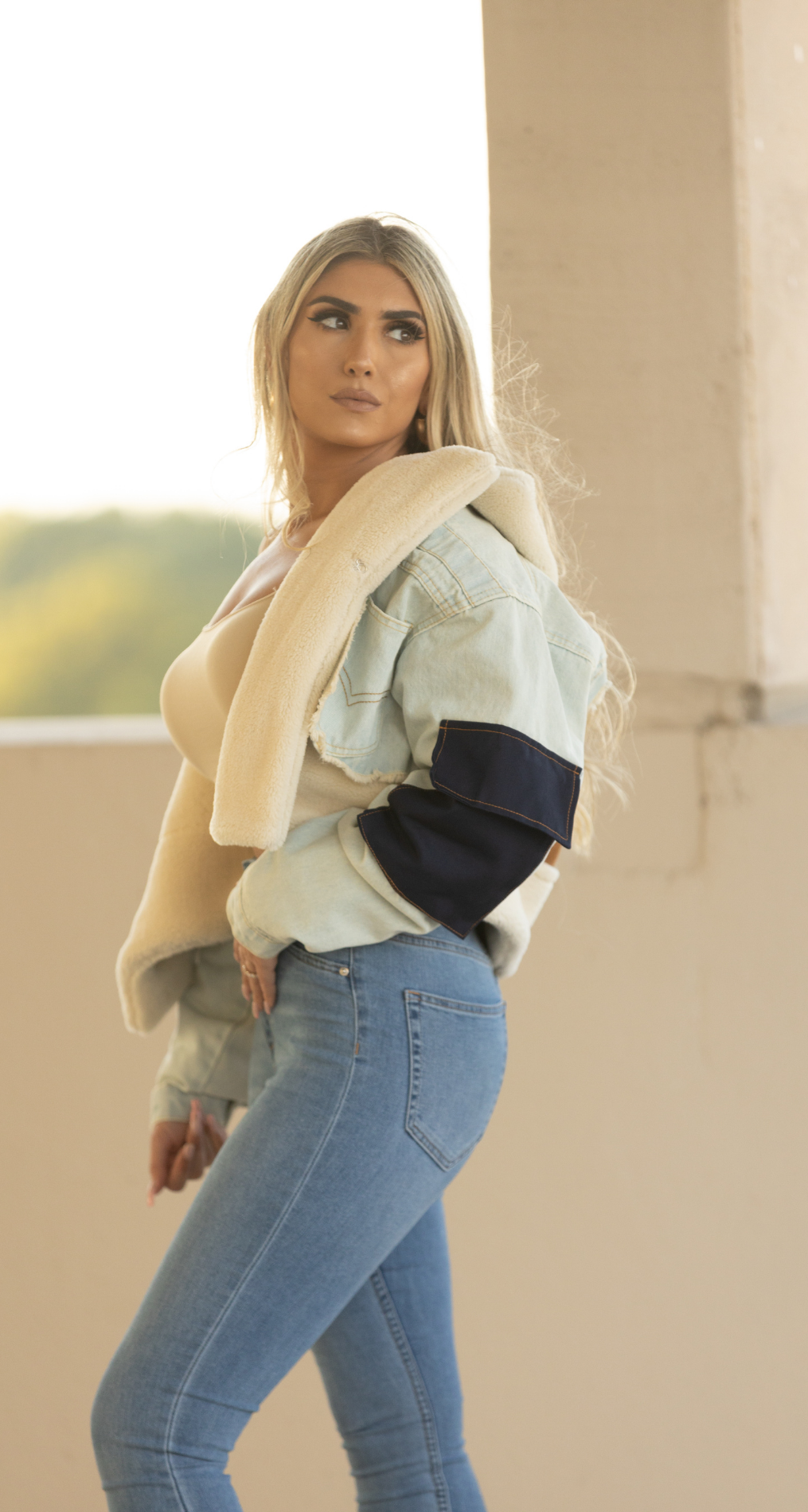 ABOVE AVERAGE DENIM/WOOL CROP COAT