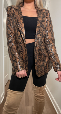 ELENA SNAKE LEATHER BLAZER