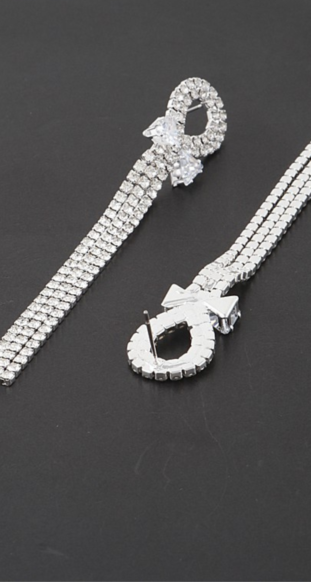 RIBBON RHINESTONE DROP EARRING