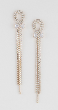 RIBBON RHINESTONE DROP EARRING