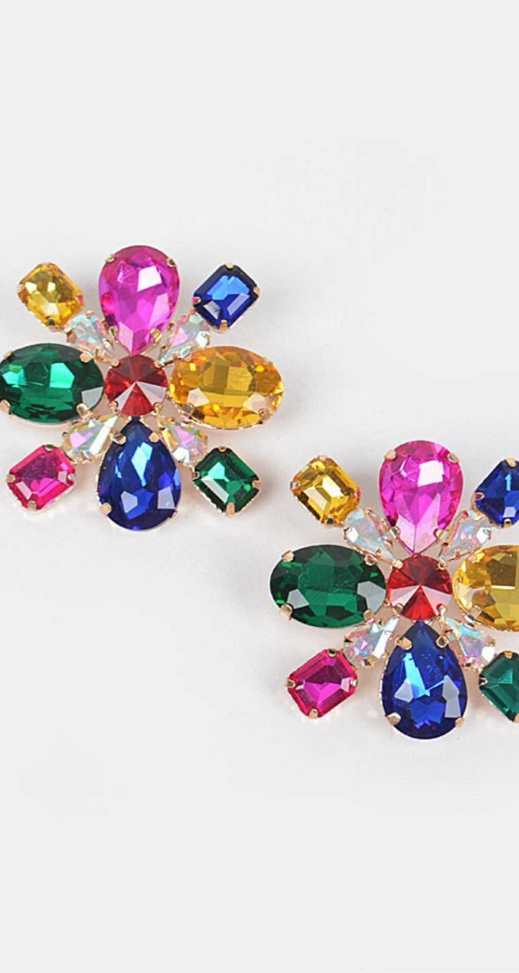 MULTI-RHINESTONE STUD EARRING